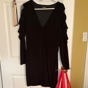 Express Elegant Black Long Sleeve Dress